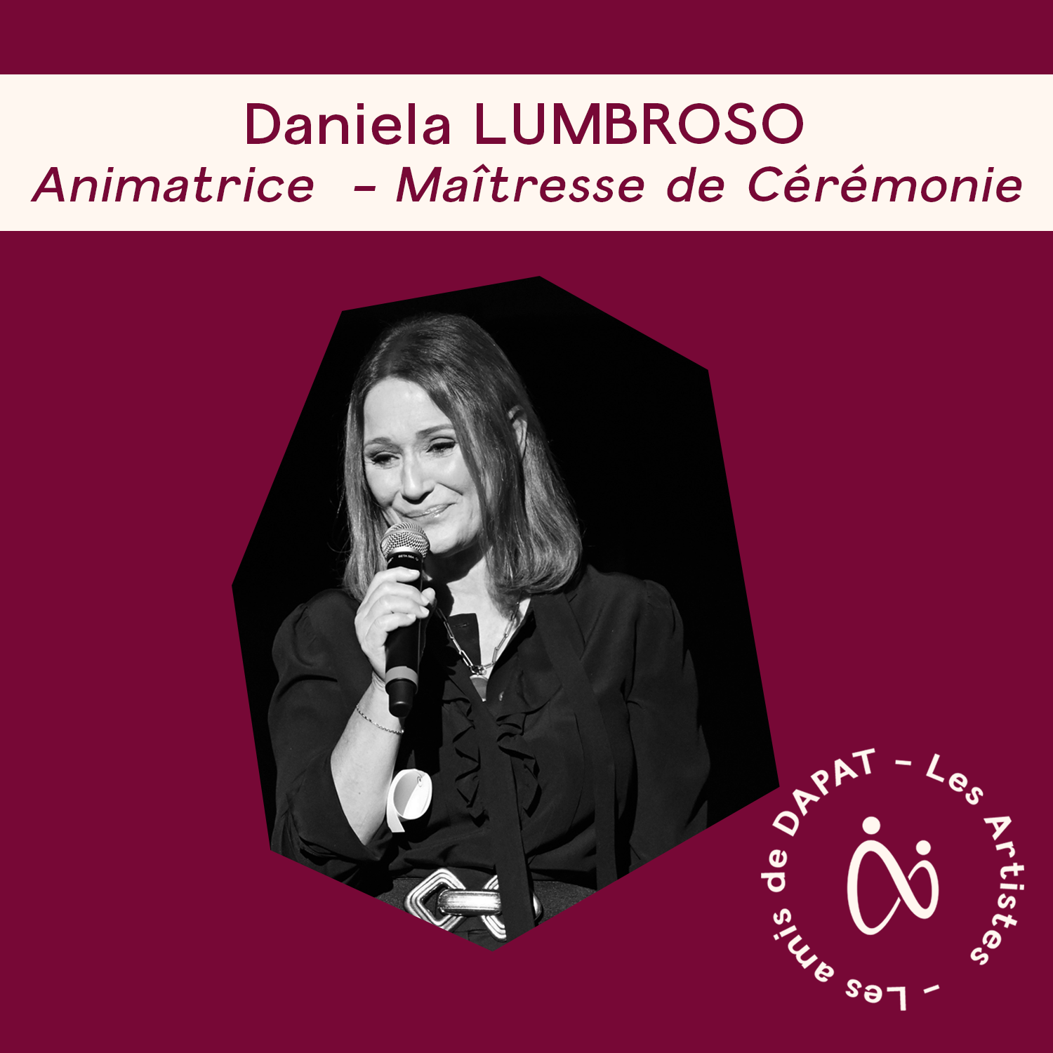 Daniela Lumbroso – Animatrice et Maîtresse de Cérémonie des Prix DAPAT 2022.