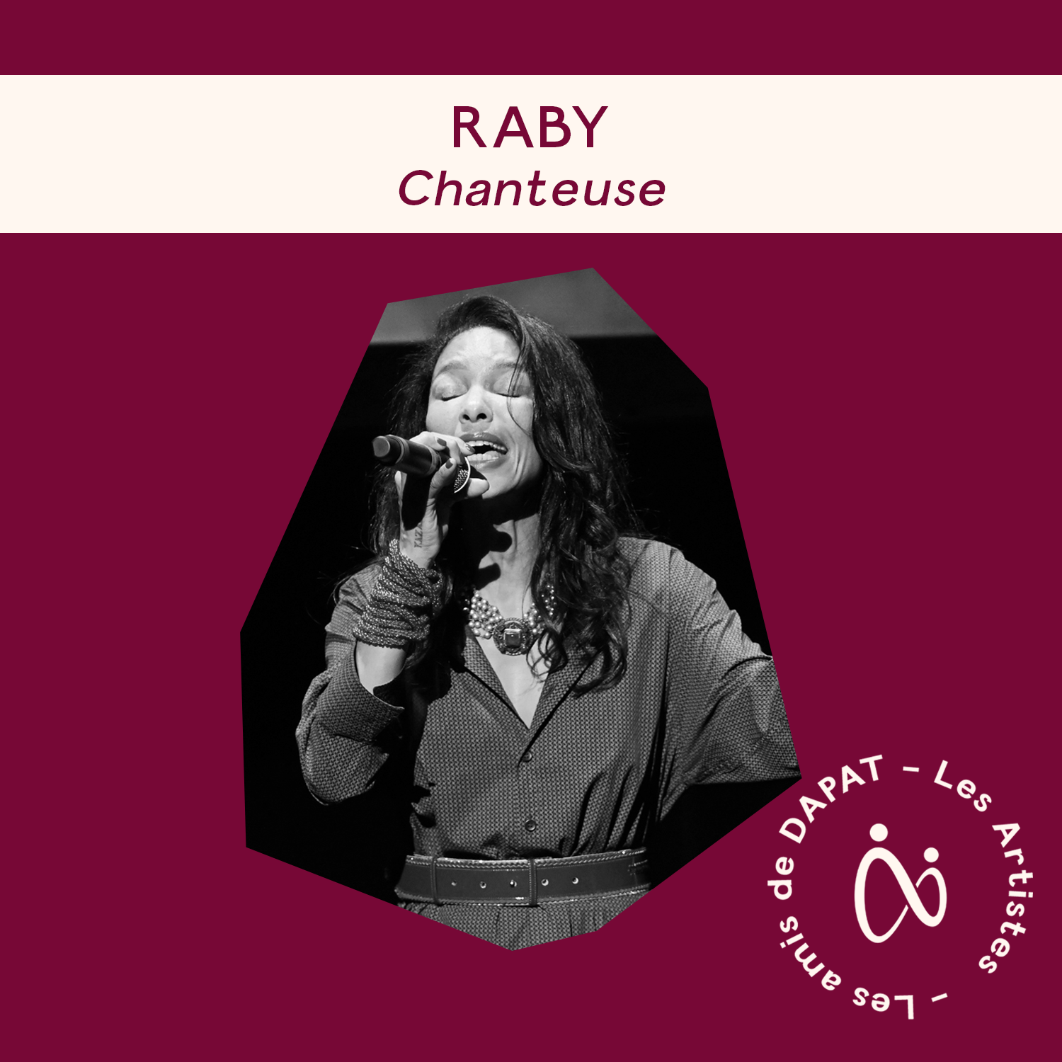 Raby – Chanteuse soutenant les Prix DAPAT.